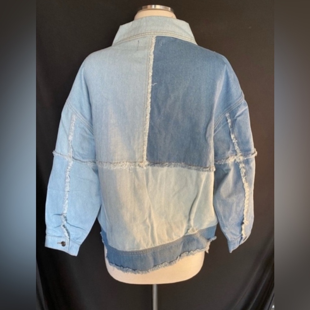 Women's Denim Patchwork Jacket Small - image 2